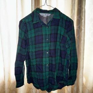 Old Navy Green and Blue Plaid Shirt